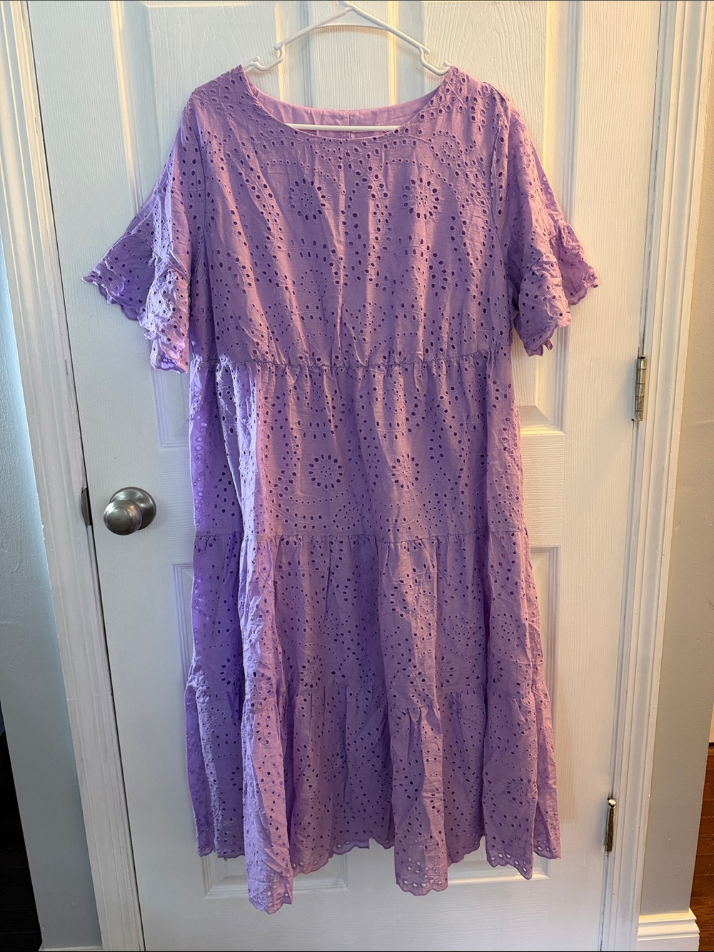 Women’s Lavender Eyelet Tiered Dress